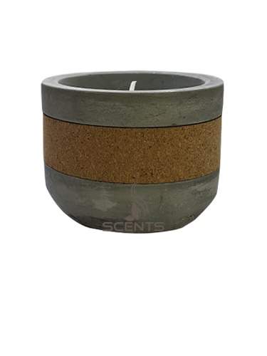 Декоративна свічка Melinera у кам'яній чаші з пробковою гранню